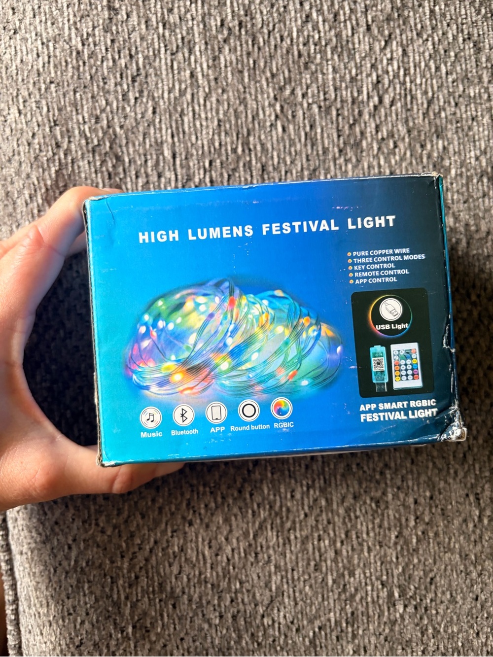 High Lumens Festival Light - Multi-Color RGBIC String Lights